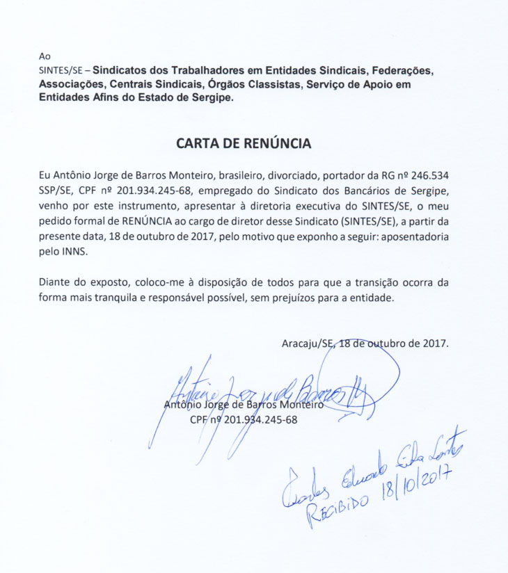 renuncia jorge